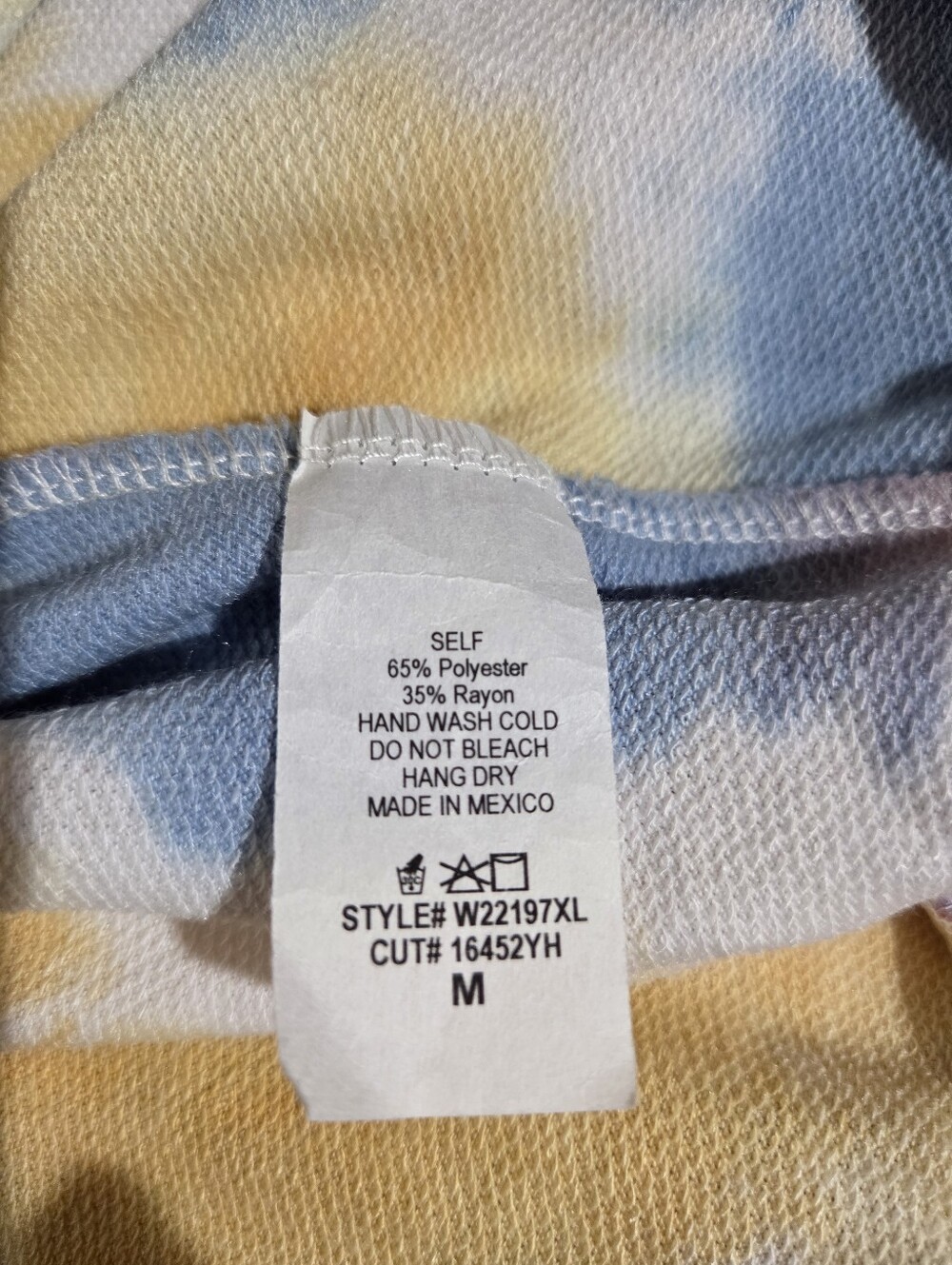 White Birch Pastel Tie-Dye Crewneck Sweatshirt/Shorts Set - Women's Size M - Picture 2 of 7